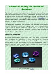 Benefits of putting on Tourmaline Gemstone