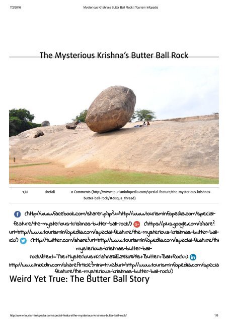 Mysterious Krishna’s Butter Ball Rock _ Tourism Infopedia