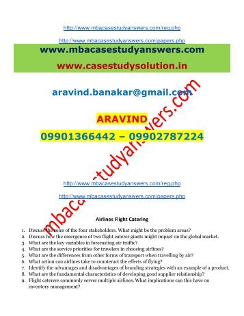 IIBMS CASE STUDY SOLUTION PAPERS. ARAVIND 9901366442
