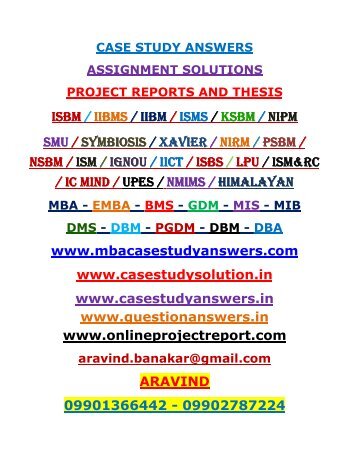 ISMS CASE STUDY SOLUTIONS