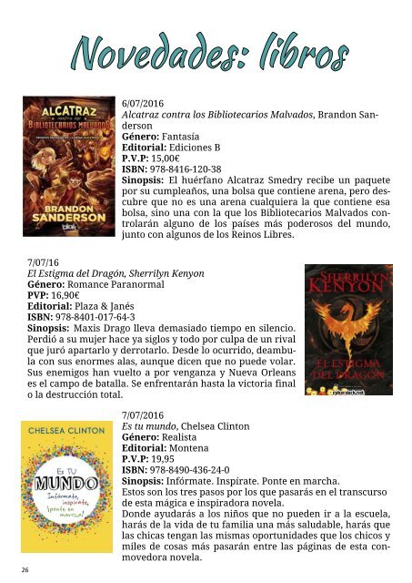 Universos Literarios Julio 2016