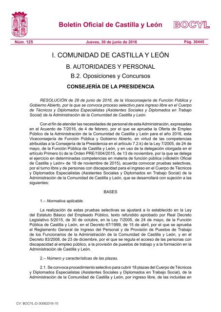 Boletín Oficial de Castilla y León I COMUNIDAD DE CASTILLA Y LEÓN