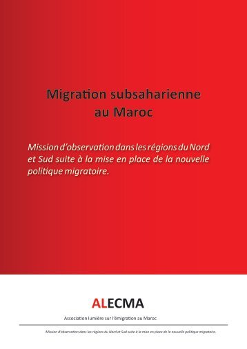 Migration subsaharienne au Maroc ALECMA