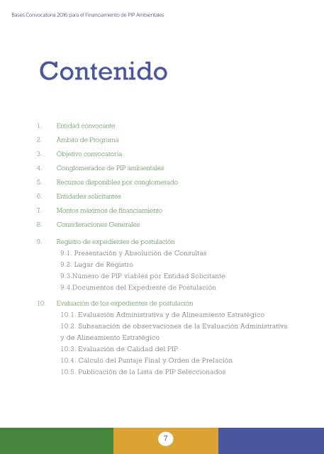 CONVOCATORIA PIP AMBIENTALES