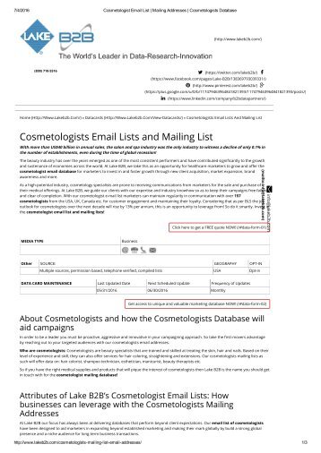 Email address of Cosmetologists