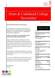 Irlam & Cadishead College Newsletter