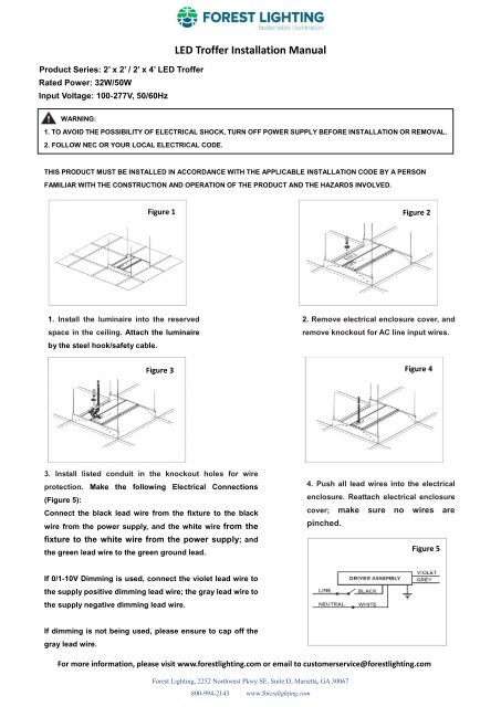 Installation Manual of Troffer LED By Forest Lighting USA