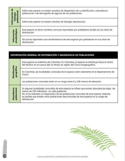 Plan de acción para la conservación de las zamias de Colombia