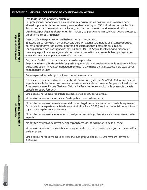 Plan de acción para la conservación de las zamias de Colombia