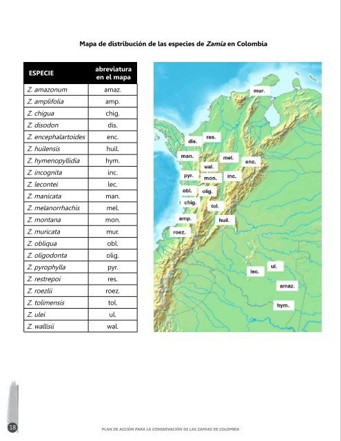 Plan de acción para la conservación de las zamias de Colombia