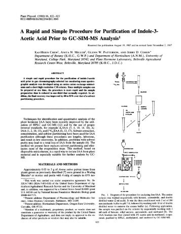A Rapid and Simple Procedure for Purification of Indole-3-