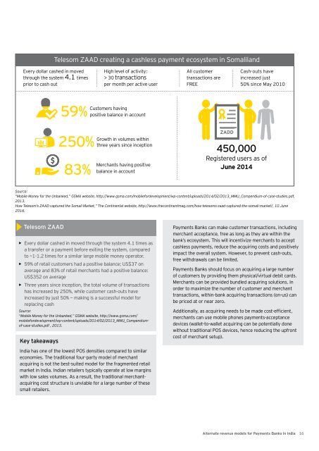 Alternate revenue models for Payments Banks in India