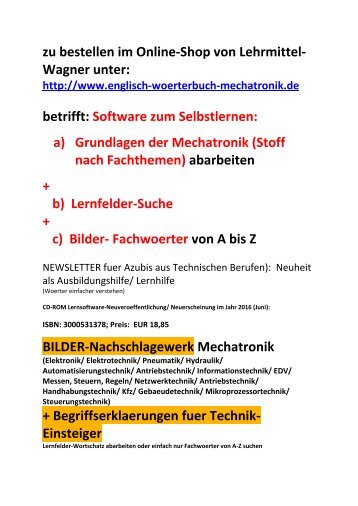 Bildwoerterbuch: Pneumatik Hydraulik Elektronik Mechanik EDV in deutsch