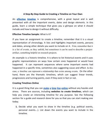 Creating and Designing an Effective Timeline: The Simplest Technique