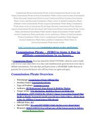 Commission Pirate review-SECRETS of Commission Pirate and $16800 BONUS