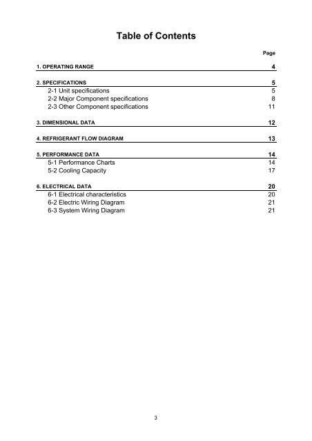 technical data & service manual split system air conditioner