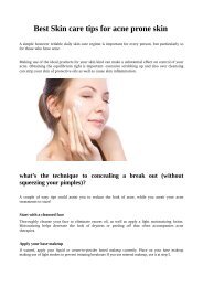 Best Skin care tips for acne prone skin