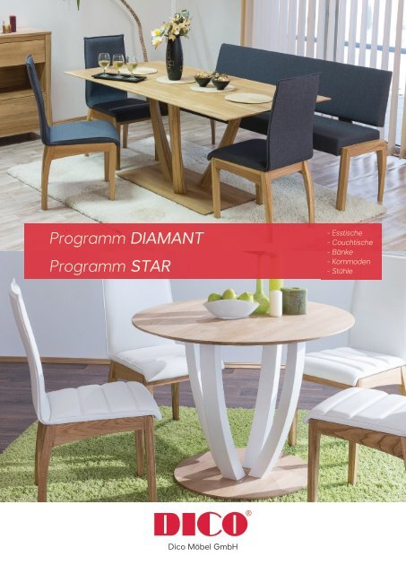 Wohnzimmer- und Esszimmermöbel Diamant & Star von DICO