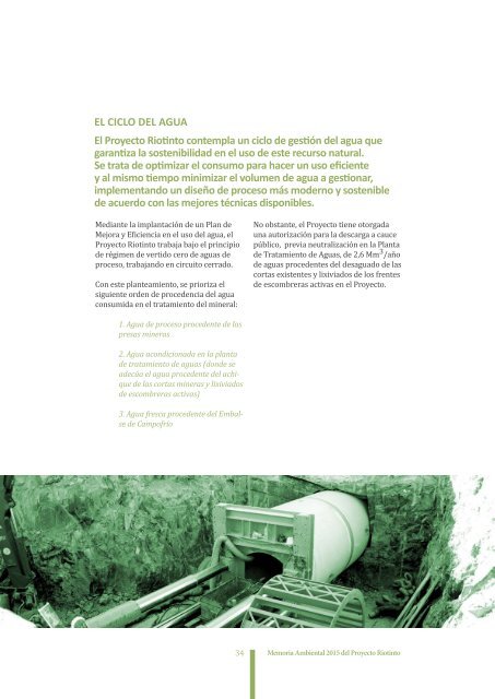 Memoria Ambiental 2015 del Proyecto Riotinto