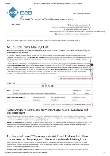 Acupuncturist contact addresses
