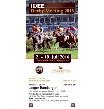 Derby-Meeting 2016 - Rennprogramm 06.07.2016