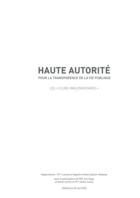 HAUTE AUTORITÉ