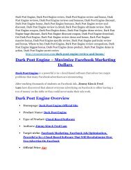 Dark Post Engine review and Exclusive $26,400 Bonus