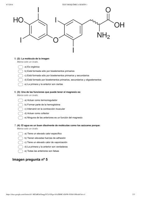 TEST BIOELEMENTOS AGUA SESIÓN