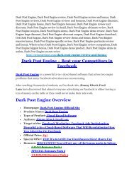 Dark Post Engine Review-$24,700 BONUS & DISCOUNT 