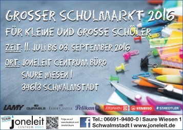 Großer Schulmarkt 2016