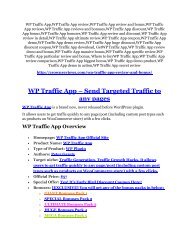 WP Traffic App review and MEGA $38,000 Bonus - 80% Discount