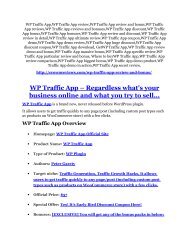 WP Traffic App review-SECRETS of WP Traffic App and $16800 BONUS