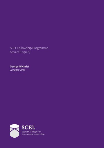 SCEL Fellowship Programme Area of Enquiry