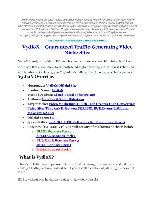 1VydioX review and (Free) $21,400 Bonus _ Discount