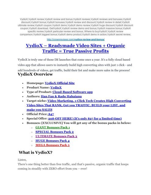 3VydioX review & VydioX $22,600 bonus-discount