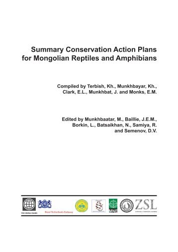 Summary Conservation Action Plans for Mongolian Reptiles and ...