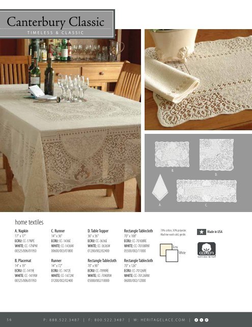 Heritage Lace Home Catalog