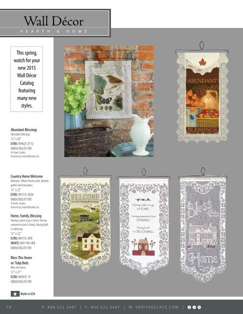 Heritage Lace Home Catalog