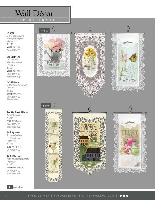 Heritage Lace Home Catalog