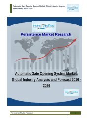 Automatic Gate Opening System Market: Global Industry Analysis and Forecast 2016 - 2026