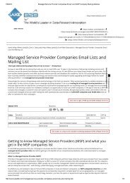 Managed service provider companies database