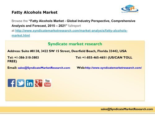 Fatty Alcohols Market