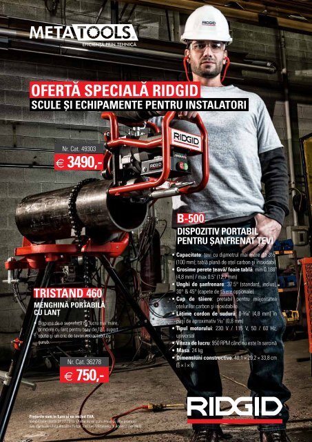 Promoție echipamente pentru instalatori Ridgid