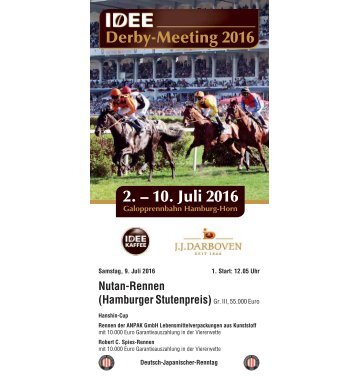 Derby-Meeting 2016 - Rennprogramm 09.07.2016 - Renntag 6