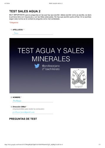 TEST SALES AGUA 2 - Formularios de Google RESOL