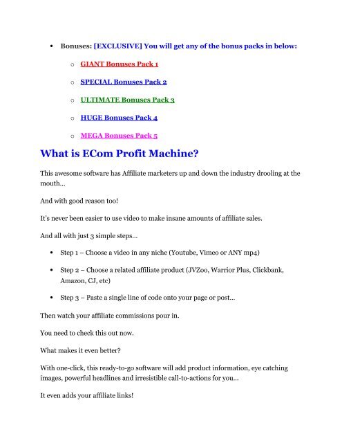 eCom Profit Machine review and eCom Profit Machine $11800 Bonus & Discount