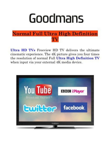 Normal Full Ultra High Definition TV