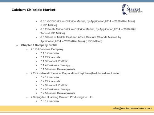 Calcium Chloride Market