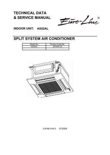 technical data & service manual split system air conditioner