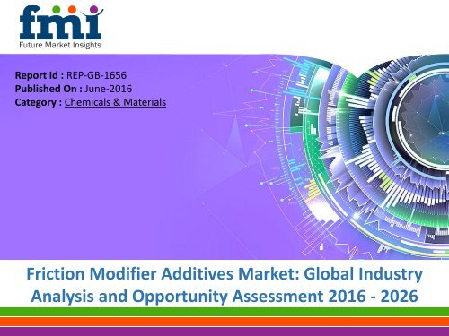 Friction Modifier Additives Market